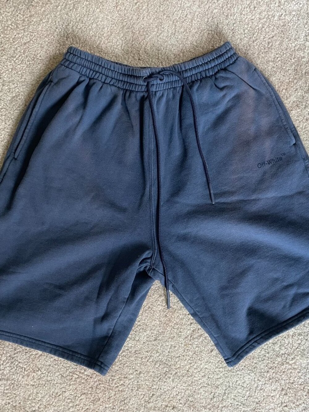 Off-White Vintage Skate Sweatshorts Blue Gray M NWT OMCI013S22FLE003